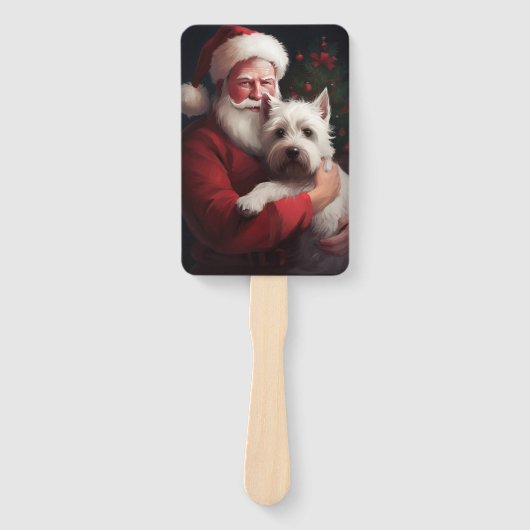 West Highland White Terrier Kerstman Kerstmis Handwaaier (Voorkant)