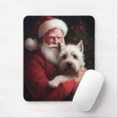 West Highland White Terrier Kerstman Kerstmis Muismat (Met muis)
