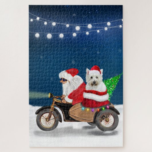West Highland White Terrier Kerstman Legpuzzel (Verticaal)
