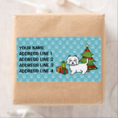 West Highland White Terrier Kerstmis Etiket (Insitu)