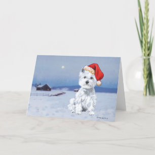 West Highland White Terrier Kerstmis Feestdagen Kaart