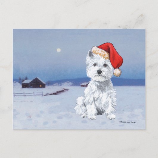 West Highland White Terrier Kerstmis Feestdagenkaart (Voorkant)