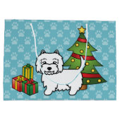 West Highland White Terrier Kerstmis Large Cadeautasje (Achterkant)