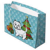 West Highland White Terrier Kerstmis Large Cadeautasje (Achterkant Gekanteld)