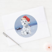 West Highland White Terrier Kerstmis Ronde Sticker (Envelop)