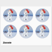 West Highland White Terrier Kerstmis Ronde Sticker (Vel)