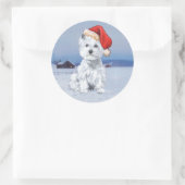 West Highland White Terrier Kerstmis Ronde Sticker (Tas)