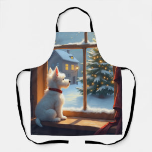 West Highland White Terrier Kerstmorgen Uitzicht Schort
