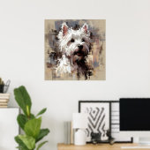 West Highland White Terrier-kunstposter Poster (Thuiskantoor)