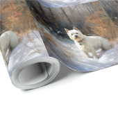 West Highland White Terrier laat het sneeuwen Kers Cadeaupapier (Rol Hoek)