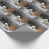 West Highland White Terrier laat het sneeuwen Kers Cadeaupapier (Hoek)