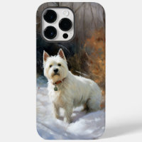West Highland White Terrier laat het sneeuwen Kers