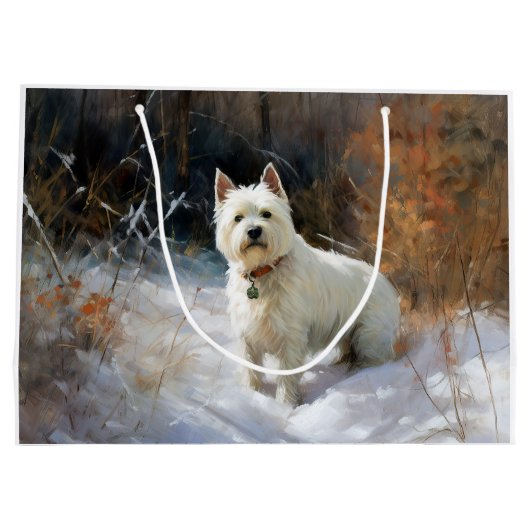 West Highland White Terrier laat het sneeuwen Kers Groot Cadeauzakje (Achterkant)