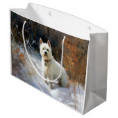 West Highland White Terrier laat het sneeuwen Kers Groot Cadeauzakje (Achterkant Gekanteld)