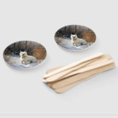 West Highland White Terrier laat het sneeuwen Kers Handwaaier (Niet-gemonteerd)