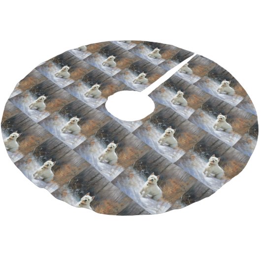 West Highland White Terrier laat het sneeuwen Kers Kerstboom Rok (Gekanteld)