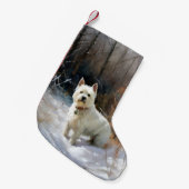 West Highland White Terrier laat het sneeuwen Kers Kleine Kerstsok (Voorkant (Hangend))