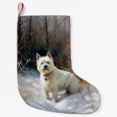 West Highland White Terrier laat het sneeuwen Kers Kleine Kerstsok (Voorkant)