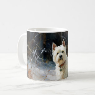 West Highland White Terrier laat het sneeuwen Kers Koffiemok