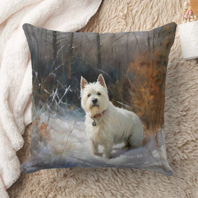 West Highland White Terrier laat het sneeuwen Kers Kussen (Deken)