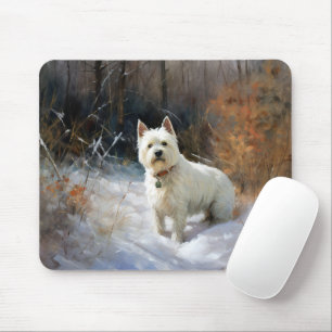 West Highland White Terrier Laat het Sneeuwen Kers Muismat