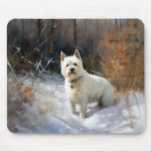 West Highland White Terrier laat het sneeuwen Kers Muismat (Voorkant)