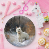 West Highland White Terrier laat het sneeuwen Kers Papieren Bordje (Feest)