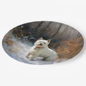 West Highland White Terrier laat het sneeuwen Kers Papieren Bordje (Gekanteld)