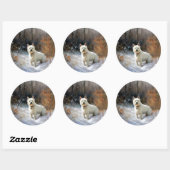 West Highland White Terrier laat het sneeuwen Kers Ronde Sticker (Vel)