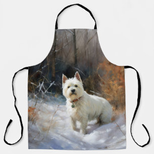 West Highland White Terrier laat het sneeuwen Kers Schort