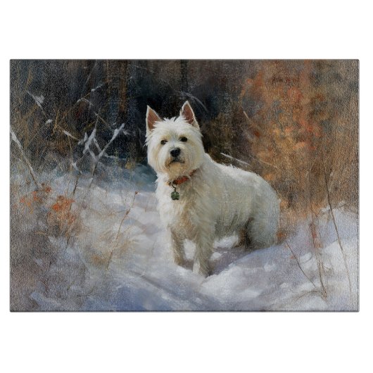 West Highland White Terrier laat het sneeuwen Kers Snijplank (Voorkant)