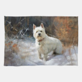 West Highland White Terrier laat het sneeuwen Kers Theedoek (Horizontaal)