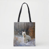 West Highland White Terrier laat het sneeuwen Kers Tote Bag (Voorkant)
