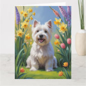 West Highland White Terrier Lente Bloemen  Kaart (Voorkant)
