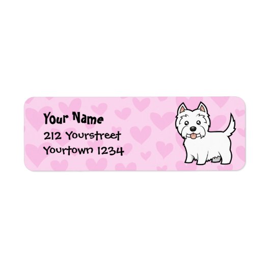 West Highland White Terrier Love Etiket (Voorkant)