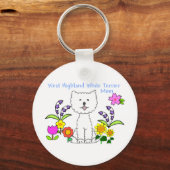 West Highland White Terrier Ma Sleutelhanger (Voorkant)