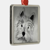 West Highland White Terrier Metalen Ornament (Rechts)