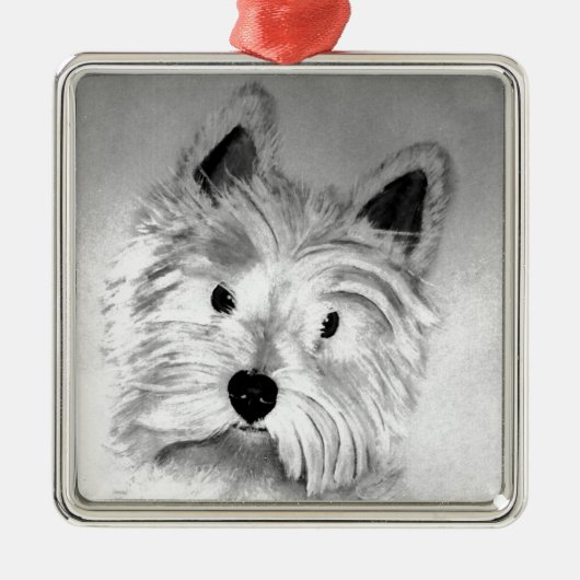 West Highland White Terrier Metalen Ornament (Voorkant)