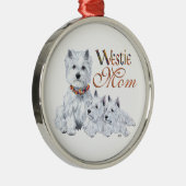 West Highland White Terrier MOEDER Metalen Ornament (Rechts)