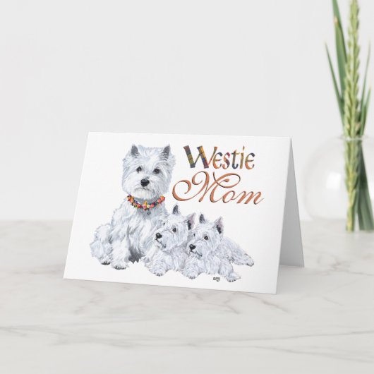West Highland White Terrier Moeder & Pups Kaart (Voorkant)
