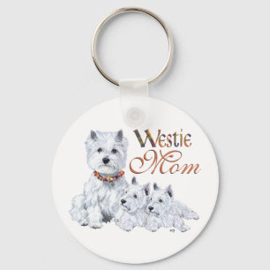 West Highland White Terrier Moeder & Pups Sleutelhanger