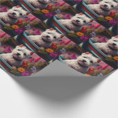West Highland White Terrier op boot Cadeaupapier (Hoek)