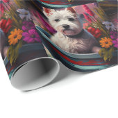 West Highland White Terrier op boot Cadeaupapier (Rol Hoek)