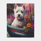 West Highland White Terrier op boot Fleece Deken (Voorkant)