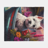 West Highland White Terrier op boot Fleece Deken (Voorkant (Horizontaal))