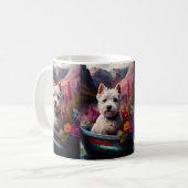 West Highland White Terrier op boot Koffiemok (Voorkant links)