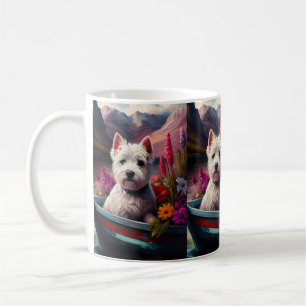 West Highland White Terrier op boot Koffiemok