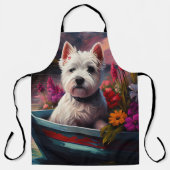 West Highland White Terrier op boot Schort (Voorkant)
