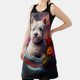 West Highland White Terrier op boot Schort