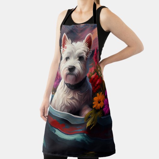 West Highland White Terrier op boot Schort (Insitu)